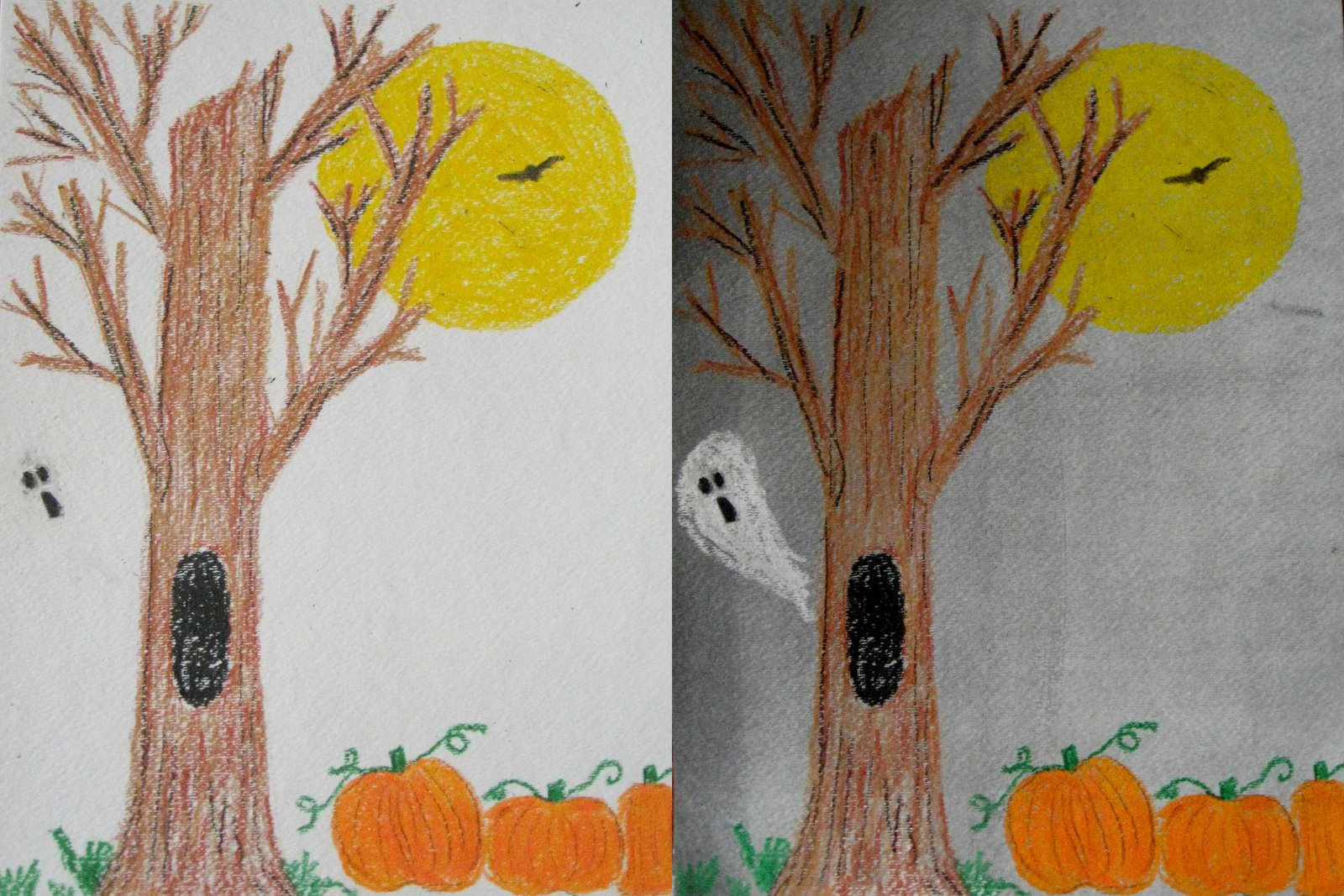 Cindy deRosier My Creative Life Crayon Resist Halloween Art