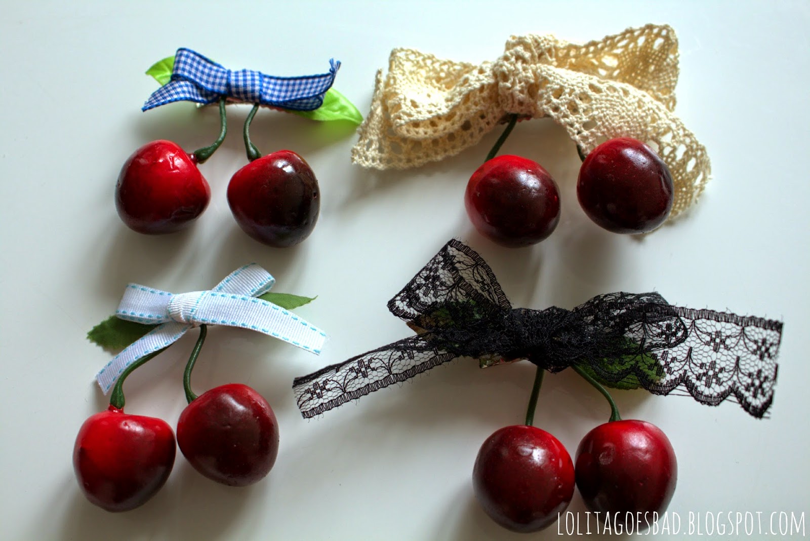 Lolita goes bad * Tutorial Cherry Hair Clips