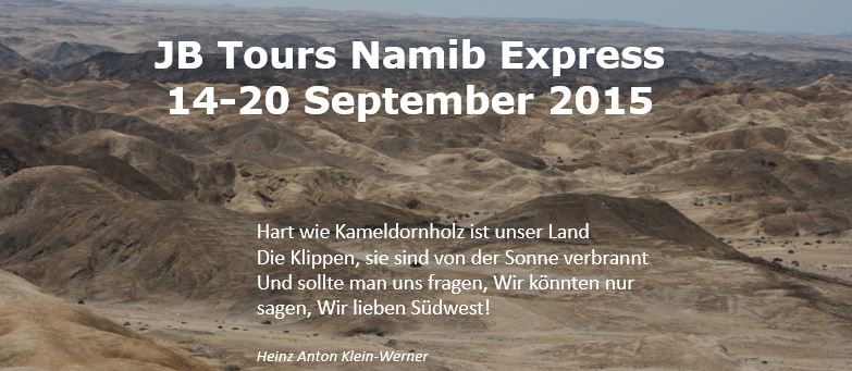 JB Tours Namib Express 14 September 2015