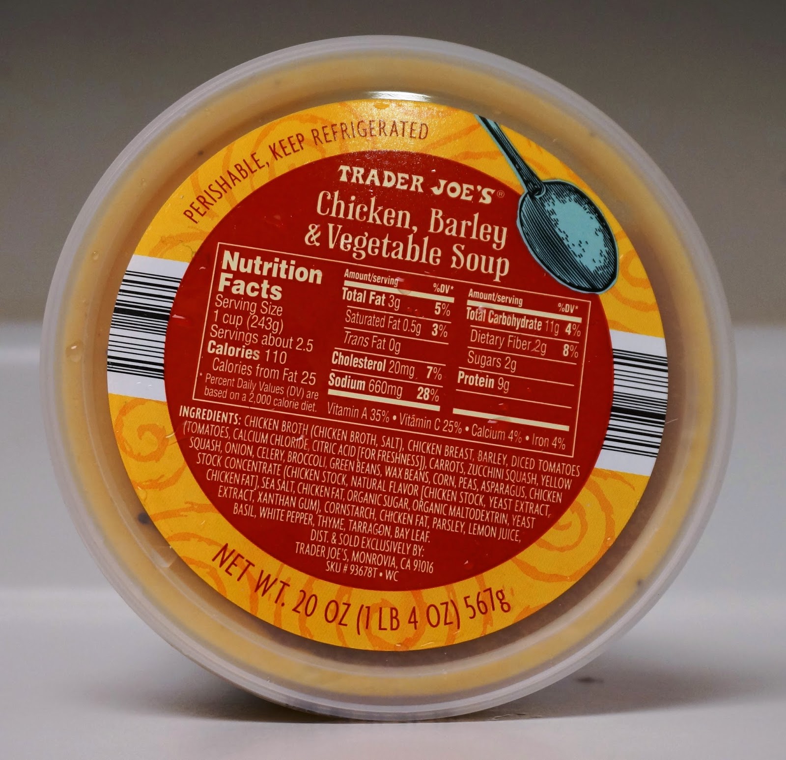 Exploring Trader Joe's Trader Joe's Chicken, Barley & Vegetable Soup