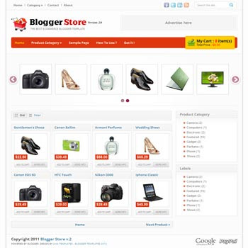 Blogger Store V.2 blog template. blogger template for shopping online store blog. template blogespot online store
