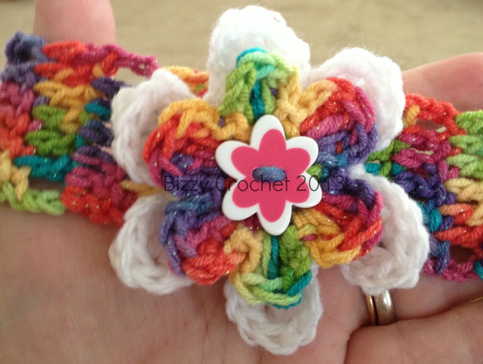 Bizzy Crochet Layered Button Flower Accent Free Pattern