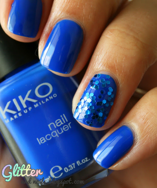 Glitter and Nails Kiko Electric Blue + Glitter
