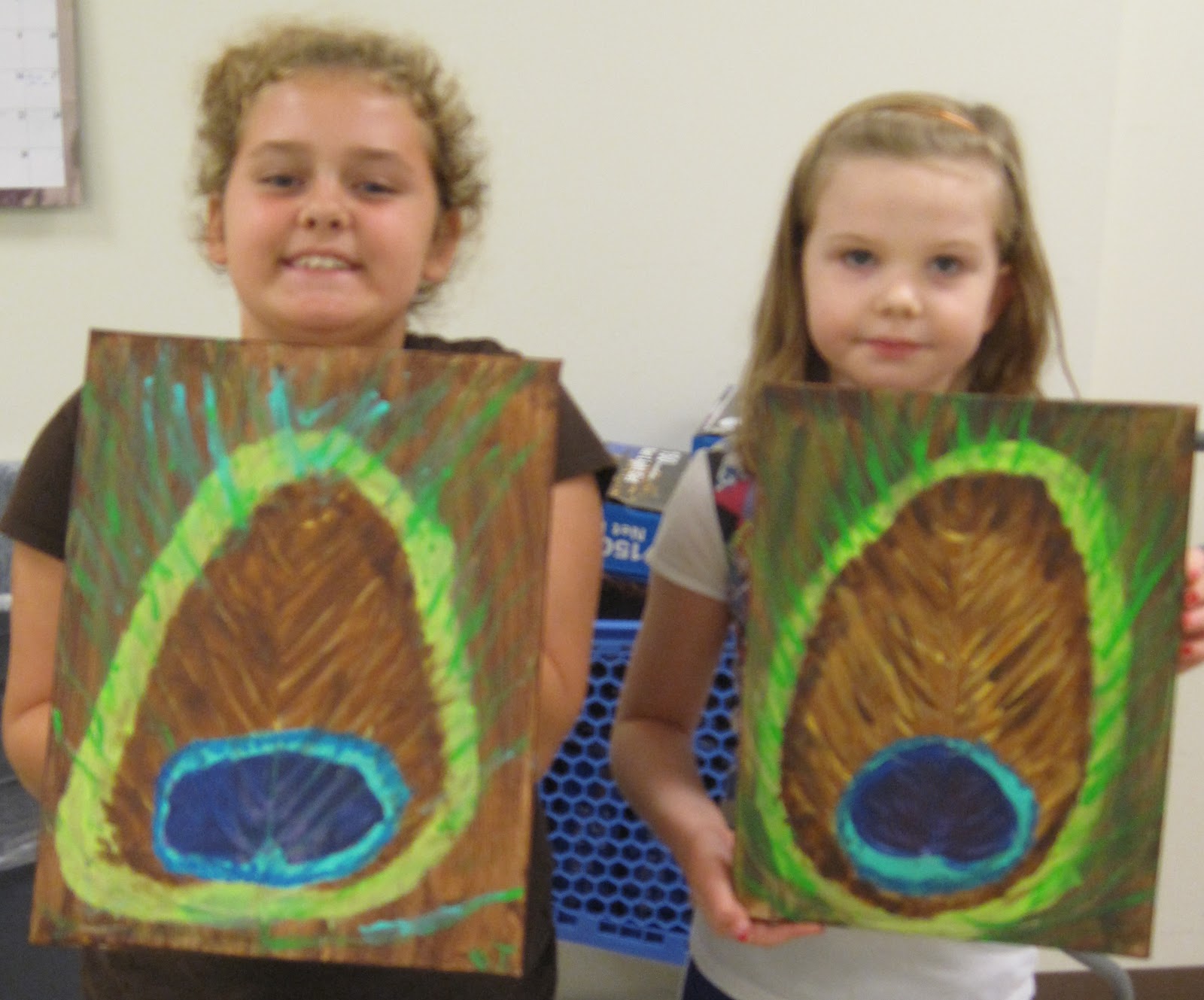 Angela Anderson Art Blog After School Art Class Peacock Feather Painting