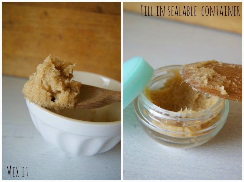 Brown sugar lip scrub. Easy, cheap and natural DIY.