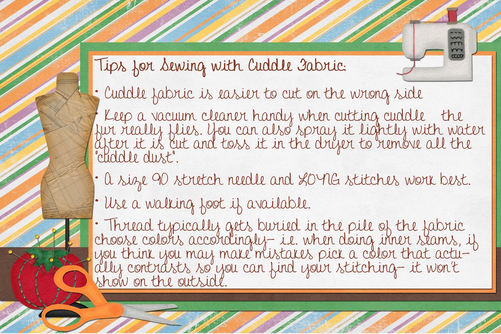 McKay Manor Musers Tips for Sewing with Cuddle Fabrics