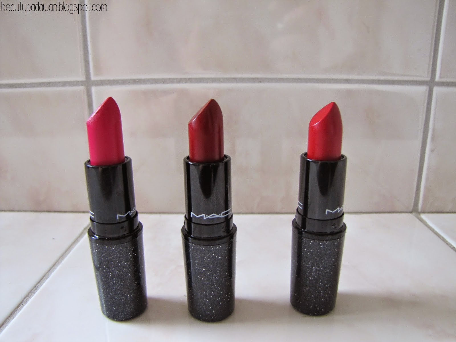 MAC Heirloom Mix Lipstick - No Faux Pas, Salon Rouge, Sparks of Romance