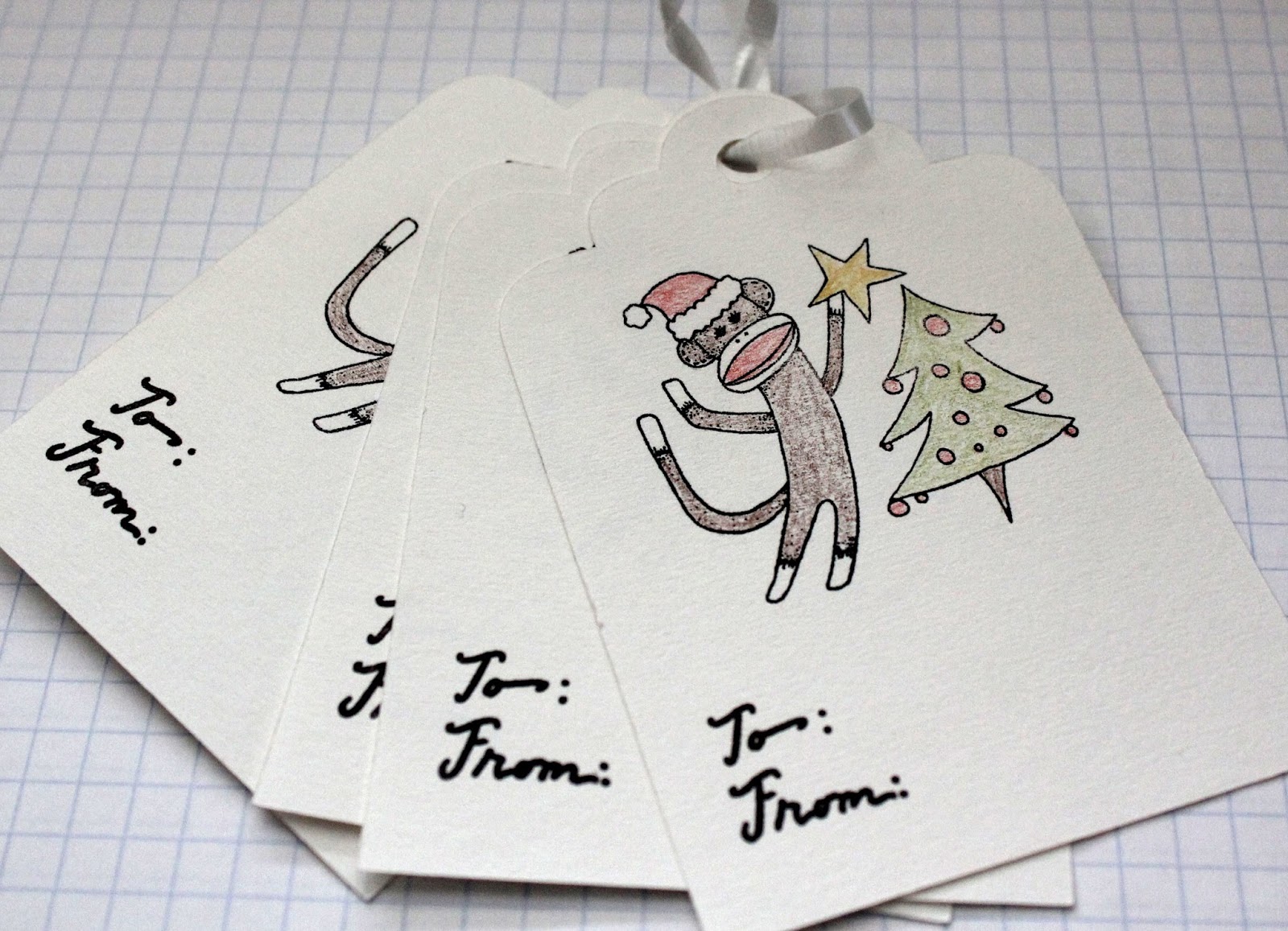 Our Epic Sock Monkey Christmas Handmade Sock Monkey Gift Tags and