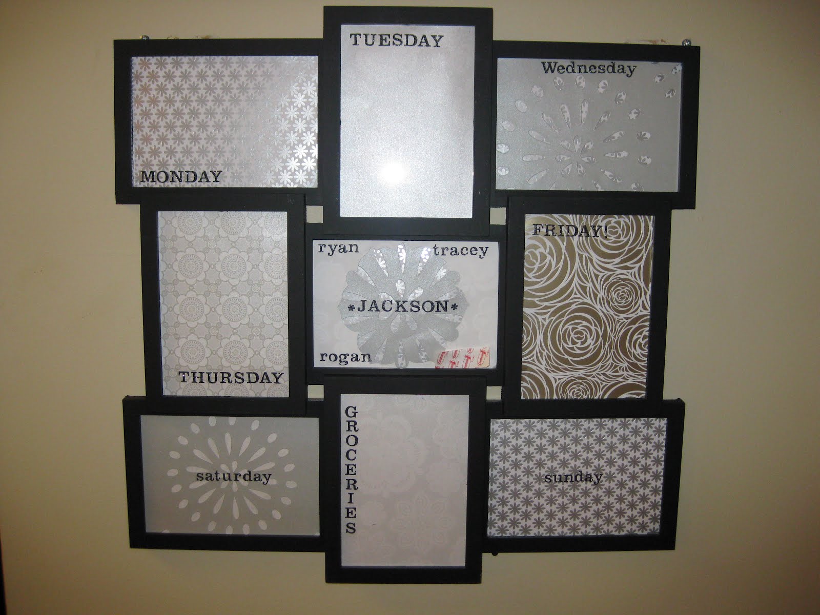 THE JACKSON FAMILY BLOG DIY Craft Hanging Weekly Planner