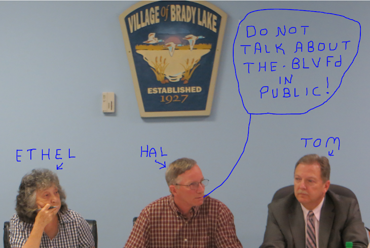 Poor Brady Lake Village mayor Hal Lehman trying to keep yet another BLV secrect.