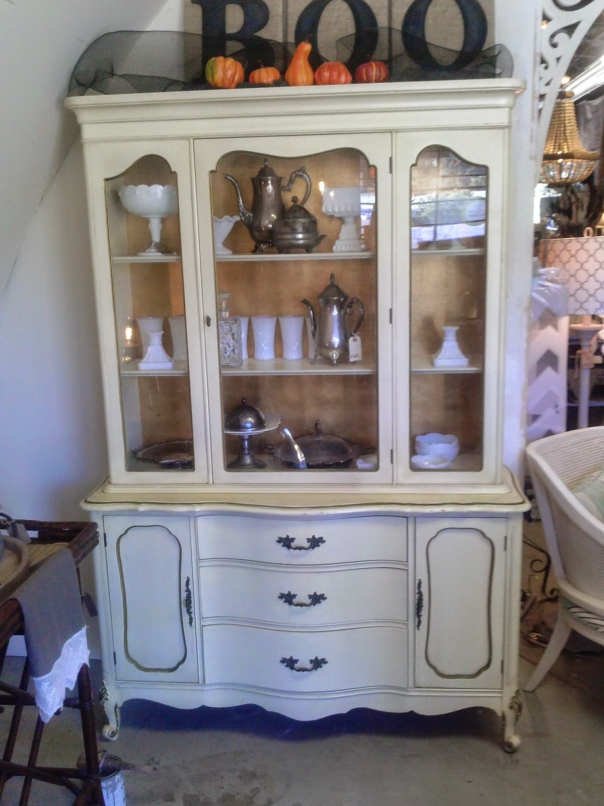 Reloved Rubbish French Provincial Hutch with Chicken Wire