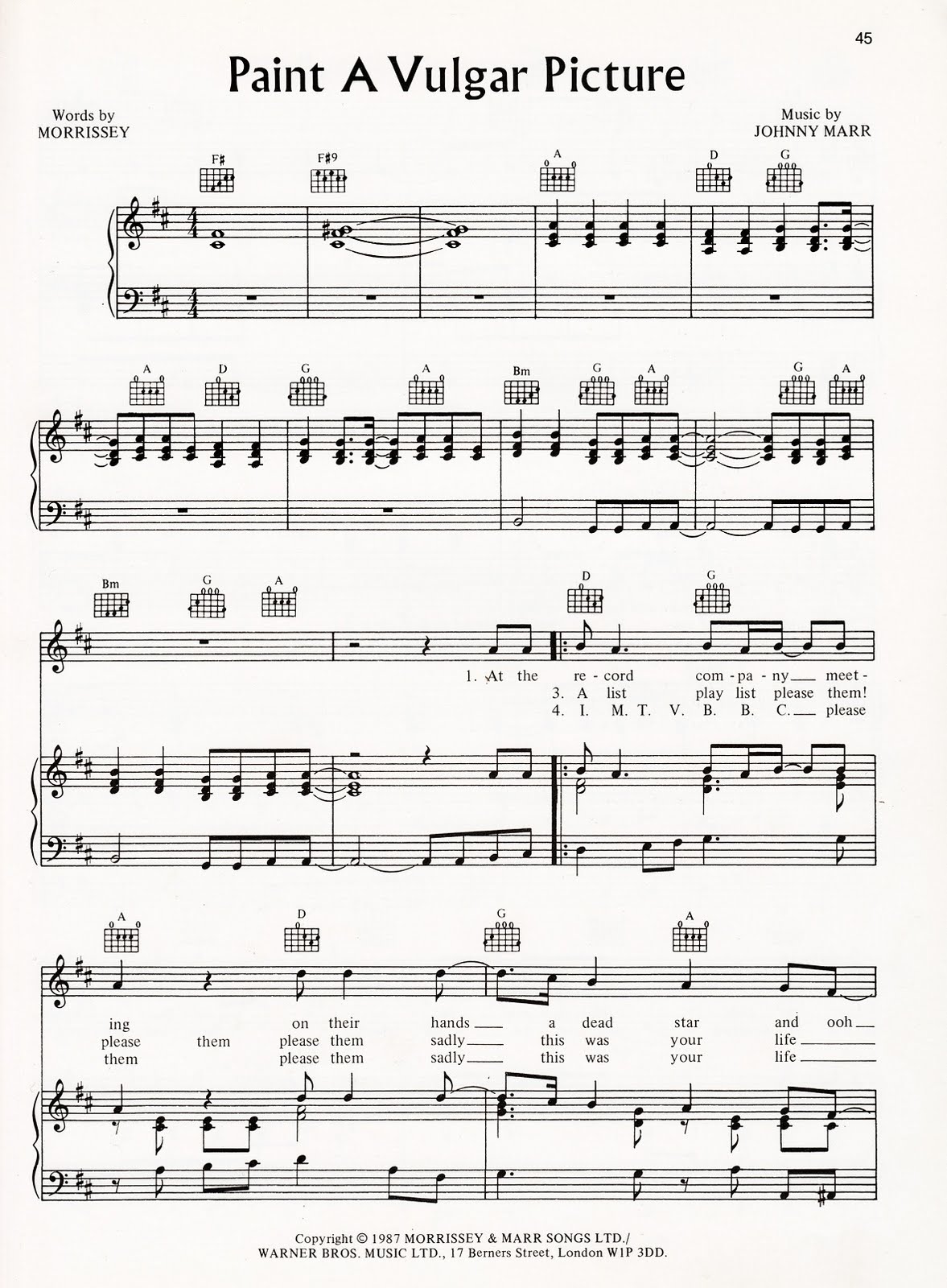 Smiths On Guitar Paint A Vulgar Picture