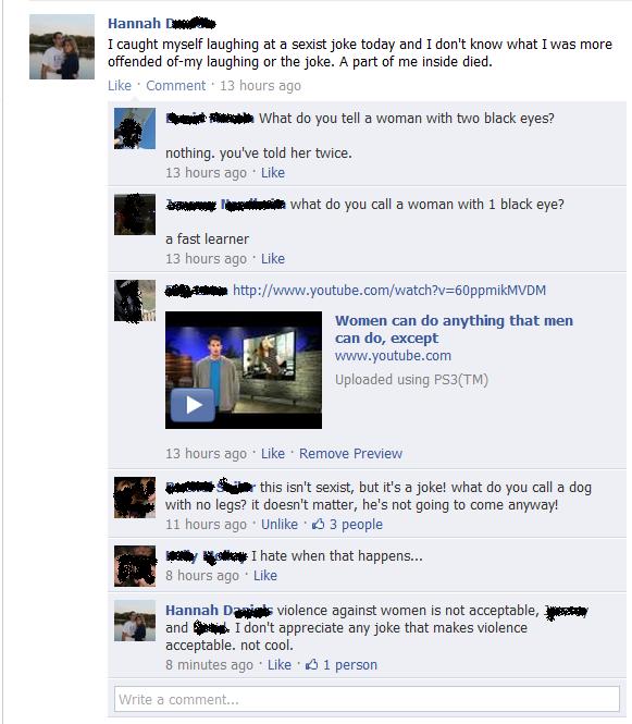 i like dating m4m from Luca sexist jokes against women