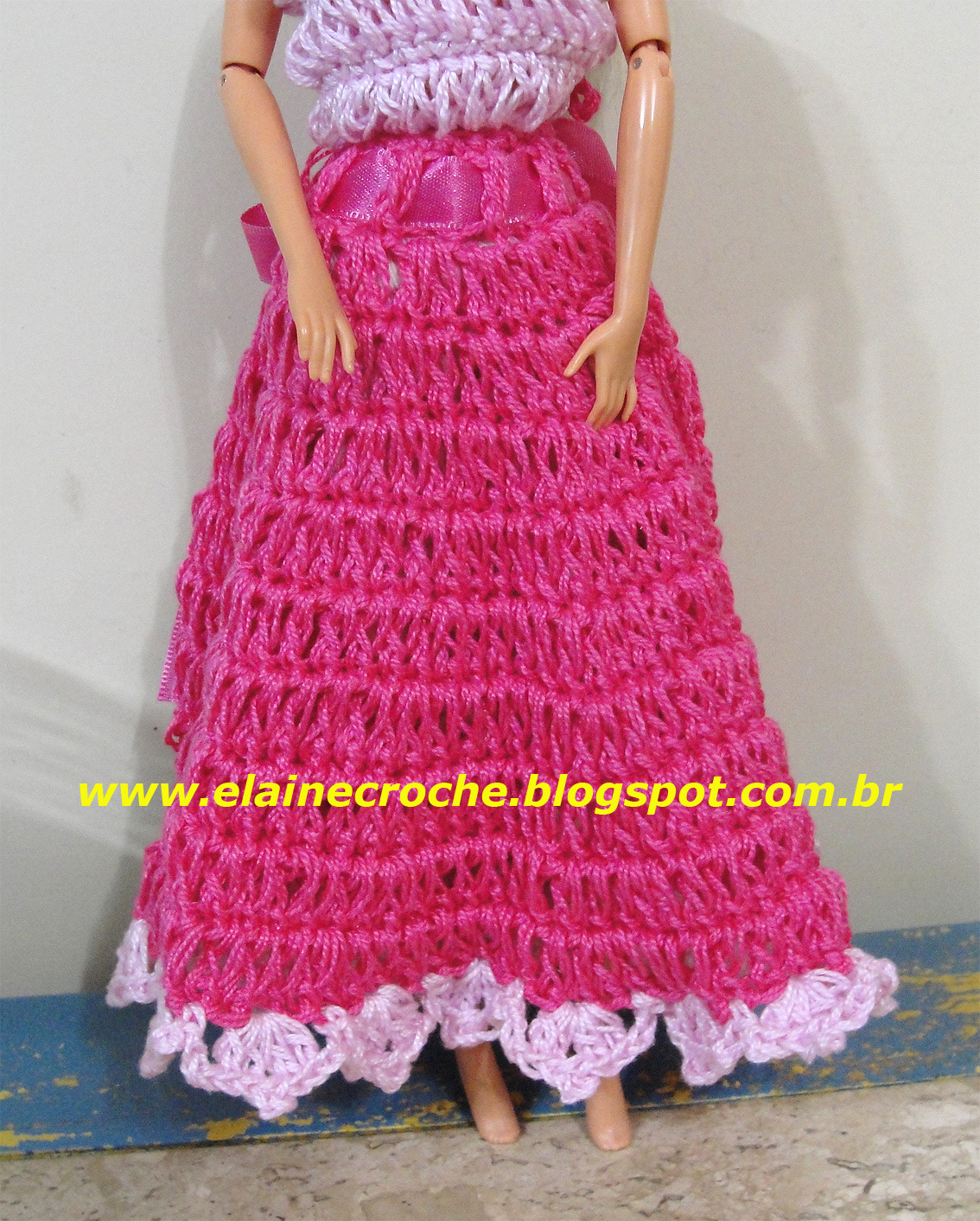 Moda Barbie Crochê Aula nº 01 Saia 