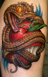 3D Snakes Tattoo on Biceps and Triceps