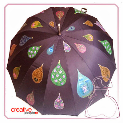 Paragüas modelo Gotas pintado a mano por Sylvia López Morant Paragüas modelo Gotas pintado a mano por Sylvia López Morant