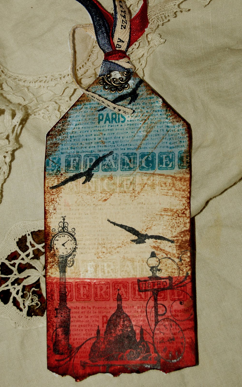 Zuzu S Petals N Stuff Vive La France French Flag Tag Quick Design For Katzelkraft