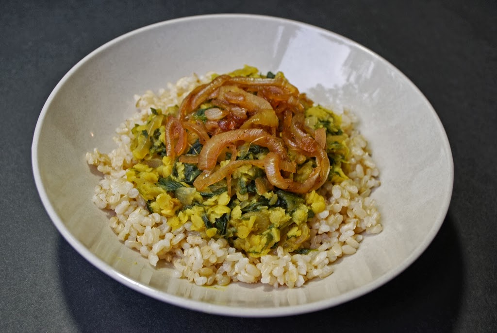 Hearty Helpings Spiced Red Lentils with Caramelized Onions