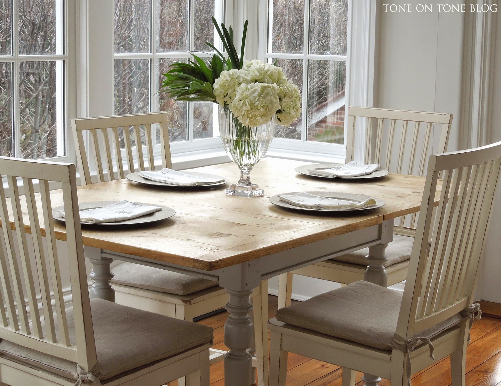 Stacked kitchen cabinets adore this striking arrangement by Whitney.