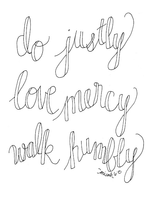 Look to Him and be Radiant: Love Mercy Coloring Pages