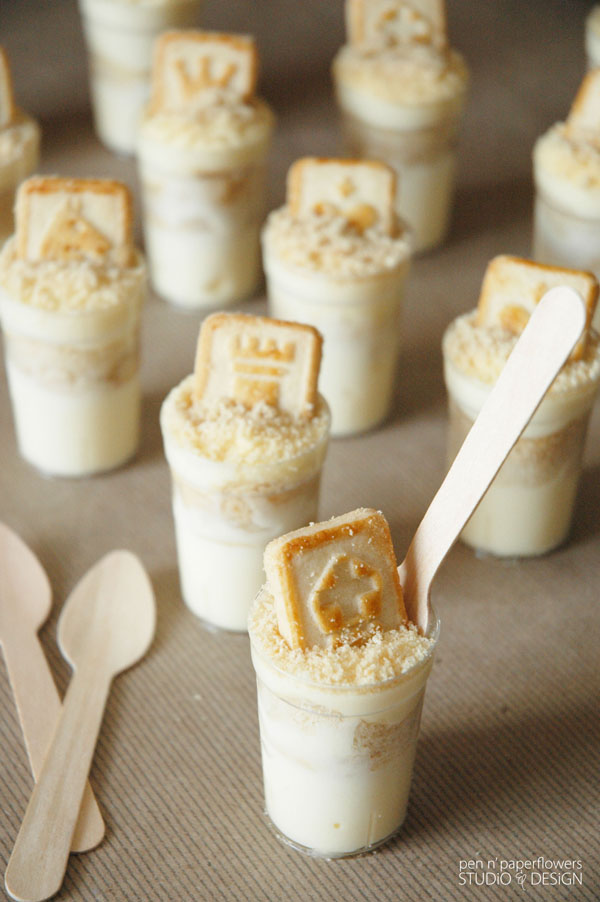 Pen + Paper Flowers SUGAR Mini Banana Pudding Dessert Shooters