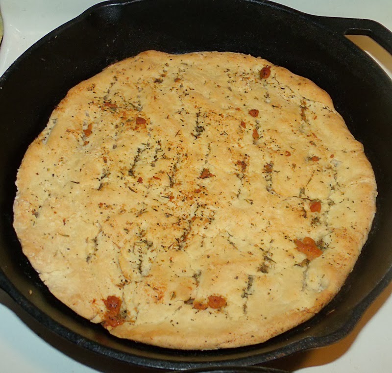 Jason's Kitchen Eggplant Parmesan and Garlic and herb focaccia bread