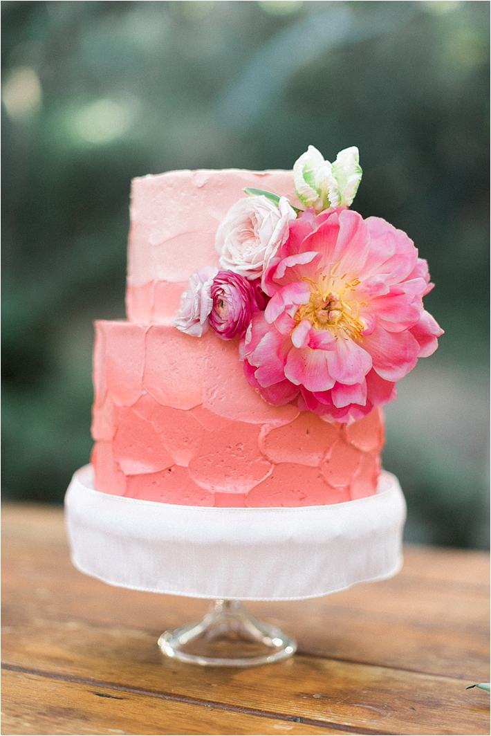 Pink Ombre Wedding Cake