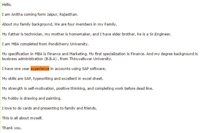 school experience essay
