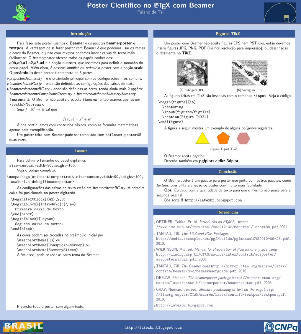 LaTeX BR Posters Científicos no LaTeX