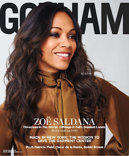 actress Zoe Saldana on the cover of Gotham Magazine September 2012 