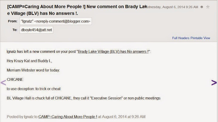 The Brady Lake Village word of the day is done every day on comments on this CAMP blog site.