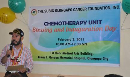 gordon james olongapo hospital memorial batanggapo philippines chemotherapy inauguration constructed newly blessing spearheaded city recently unit