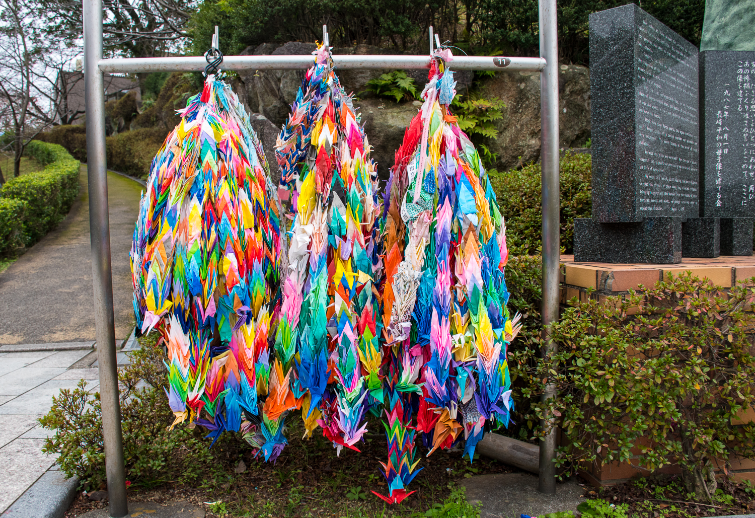 colourful cranes colourful cranes in japan for peace nagasaki bomb hypocenter