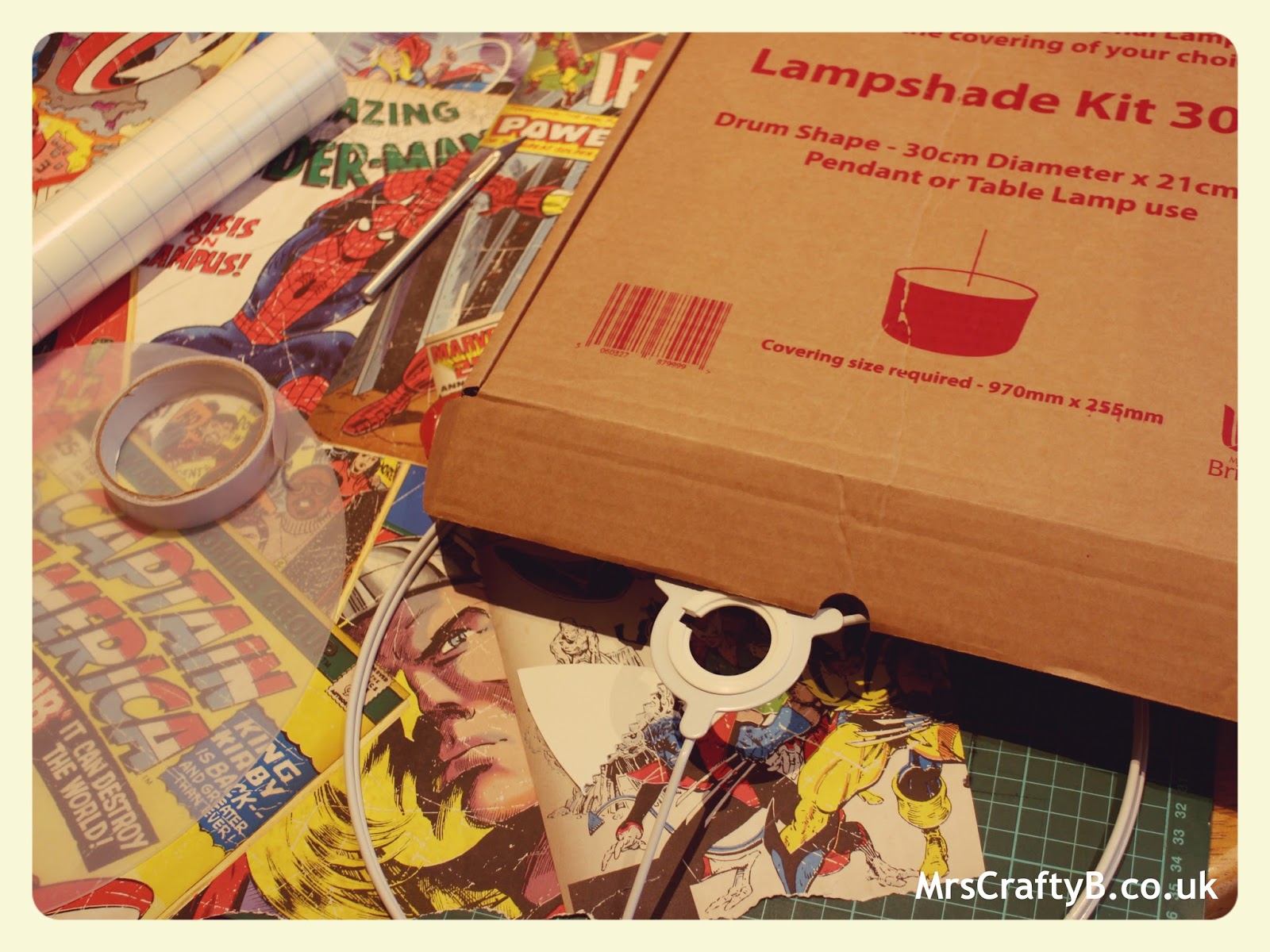 Mrs Crafty B How to Make a Lampshade Using Wallpaper