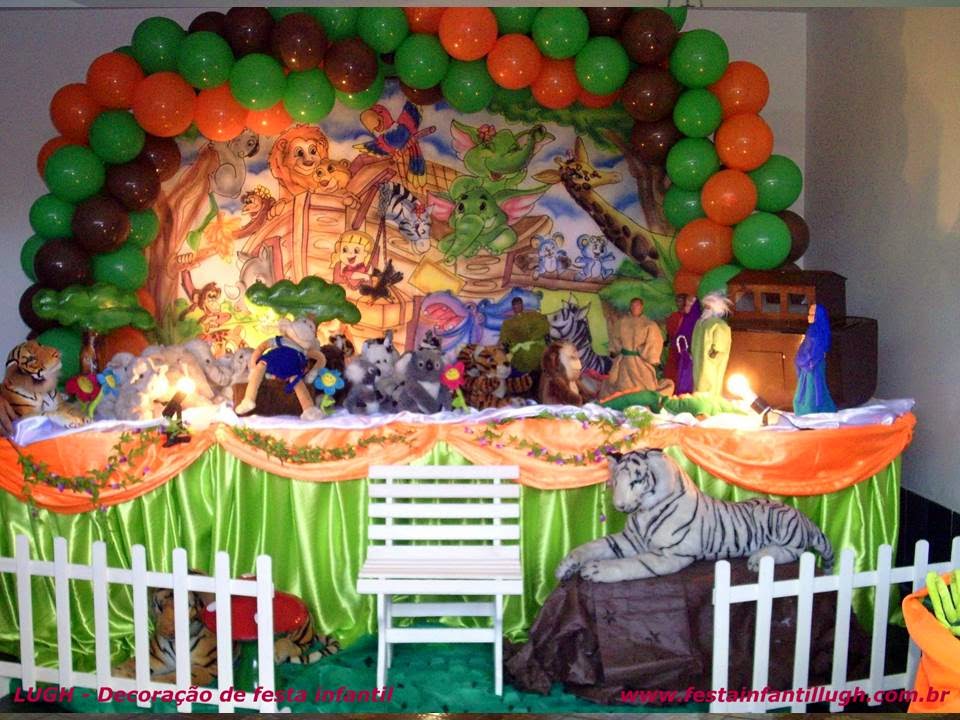 Arca de Noé (decoração tradicional luxo) Tema Arca de Noé para decoração de festa infantil
