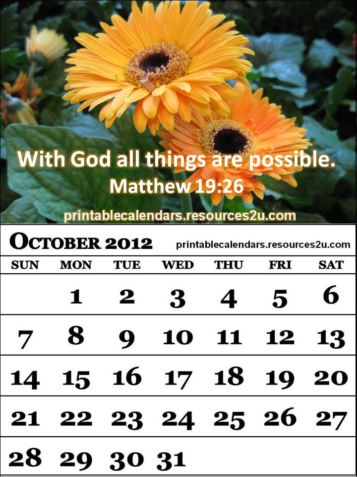 Believers Encouragements 2012 Calendar KJV verses 4