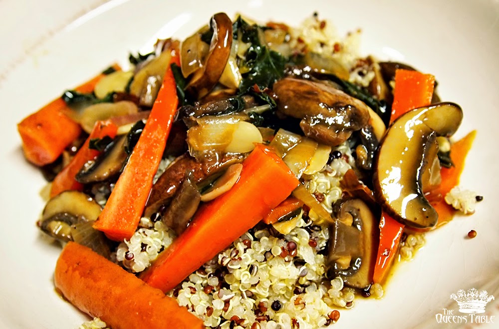 The Queen's Table Asian Hoisin Quinoa With Persimmon Salad