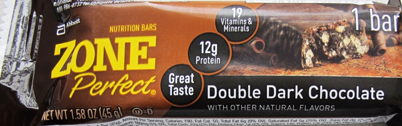 zone bar double dark chocolate nutrition
