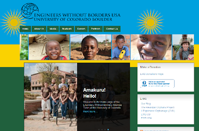 A screenshot of the new EWB-CU-Rwanda Team website made by Andrew's brother!