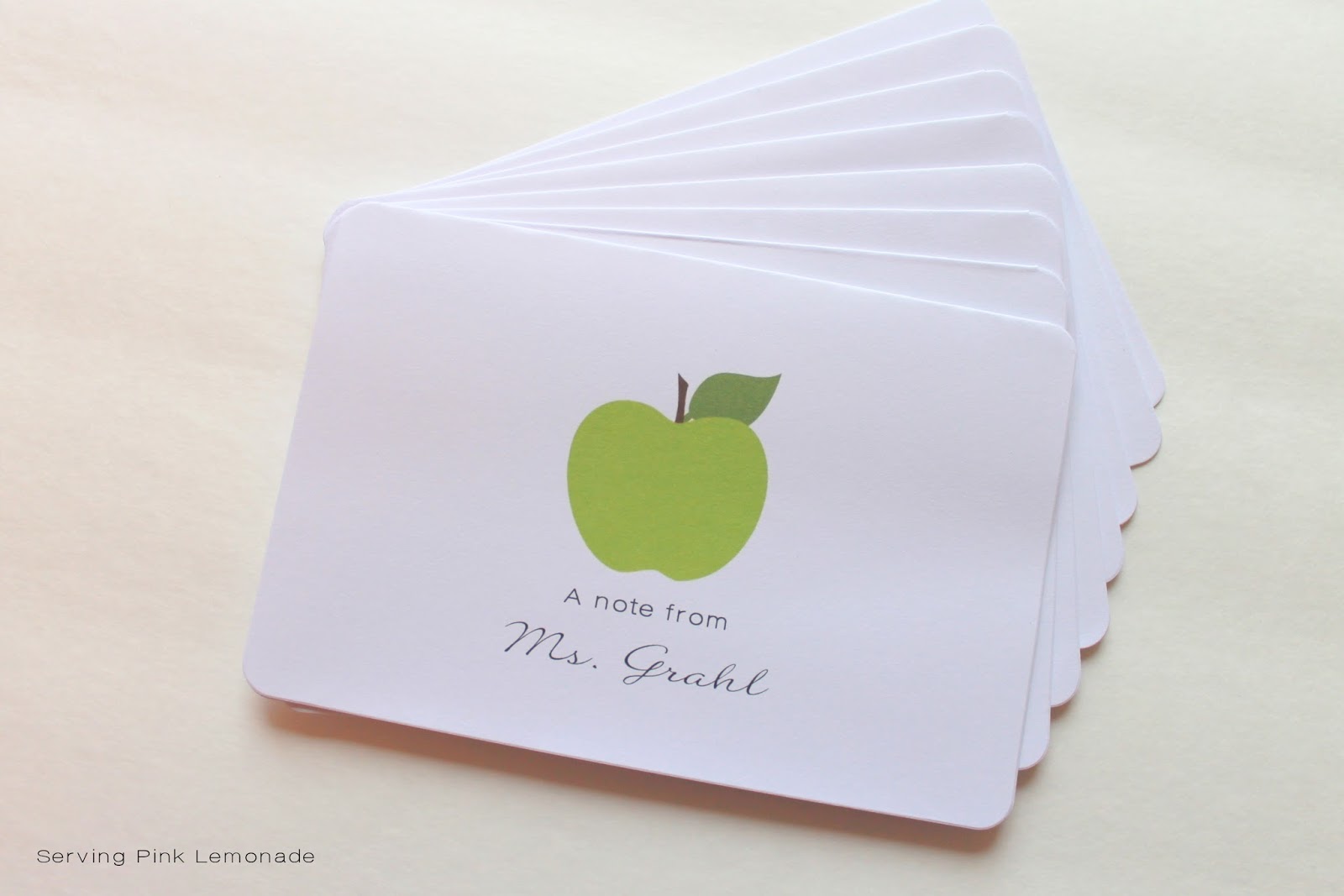 Serving Pink Lemonade DIY Personalized Teacher Stationary