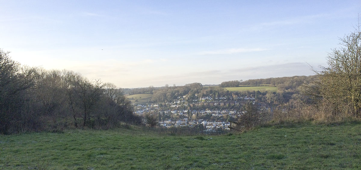 Whyteleafe from the top of the quarry. Riddlesdown, 12 January 2014. Whyteleafe from the top of the quarry. Riddlesdown, 12 January 2014.