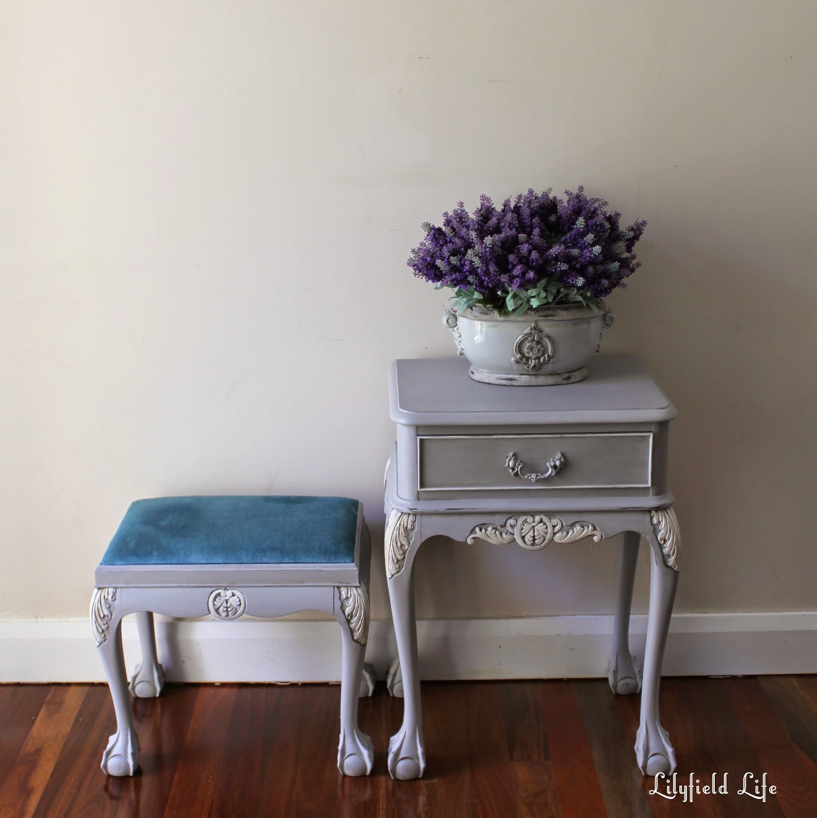 Lilyfield Life French Bedside table and stool makeover