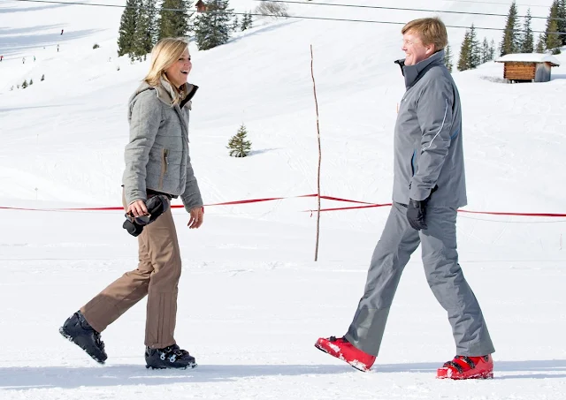 Queen Maxima of the Netherlands, King Willem-Alexander of the Netherlands, Princess Alexia, Princess Ariane and Princess Catharina-Amalia at the annual winter photocall in Lech, Austria