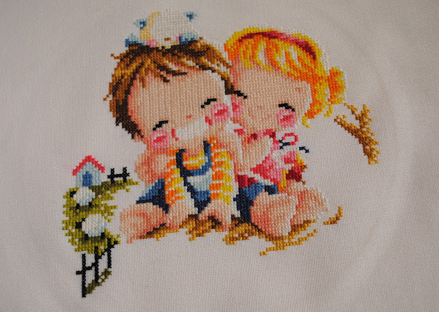 Soda Stitch Harvest of Love Cross Stitch project, work in progress, wip