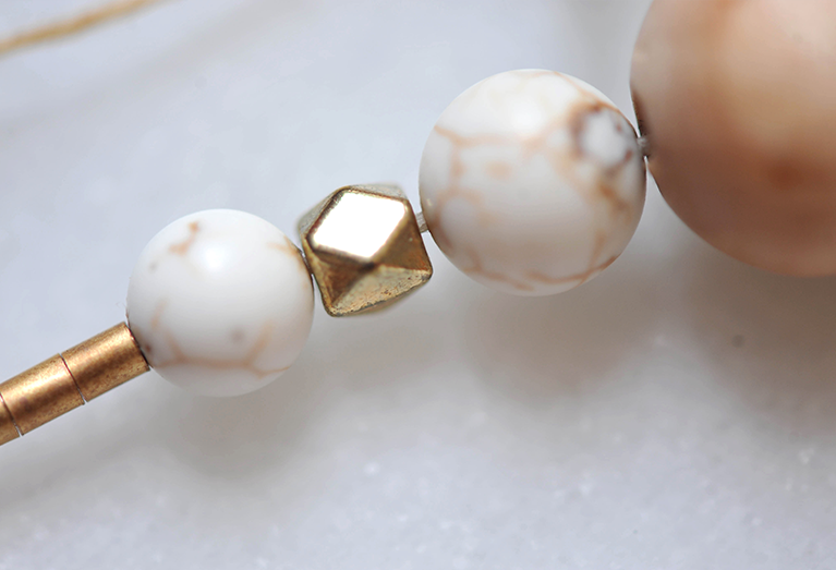 DIY Gold Wood Marble Modern Necklace Tutorial
