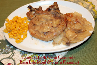 Farmers Pork Chop & Scalloped Potatoes One Dish Casserole - A delicious easy to make hearty meal - Easy Life Meal & Party Planning