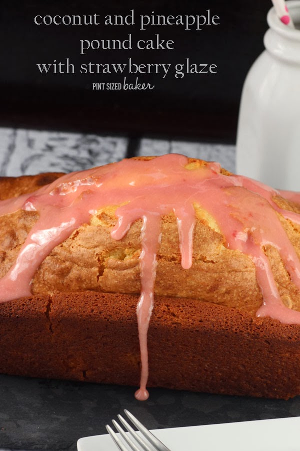 Coconut and Pineapple Pound Cake with Strawberry Glaze 1 Brighten up your pound cake with #outshine Fruit Bars