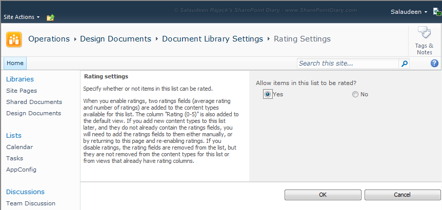 sharepoint 2010 enable rating feature sharepoint 2010 enable rating feature