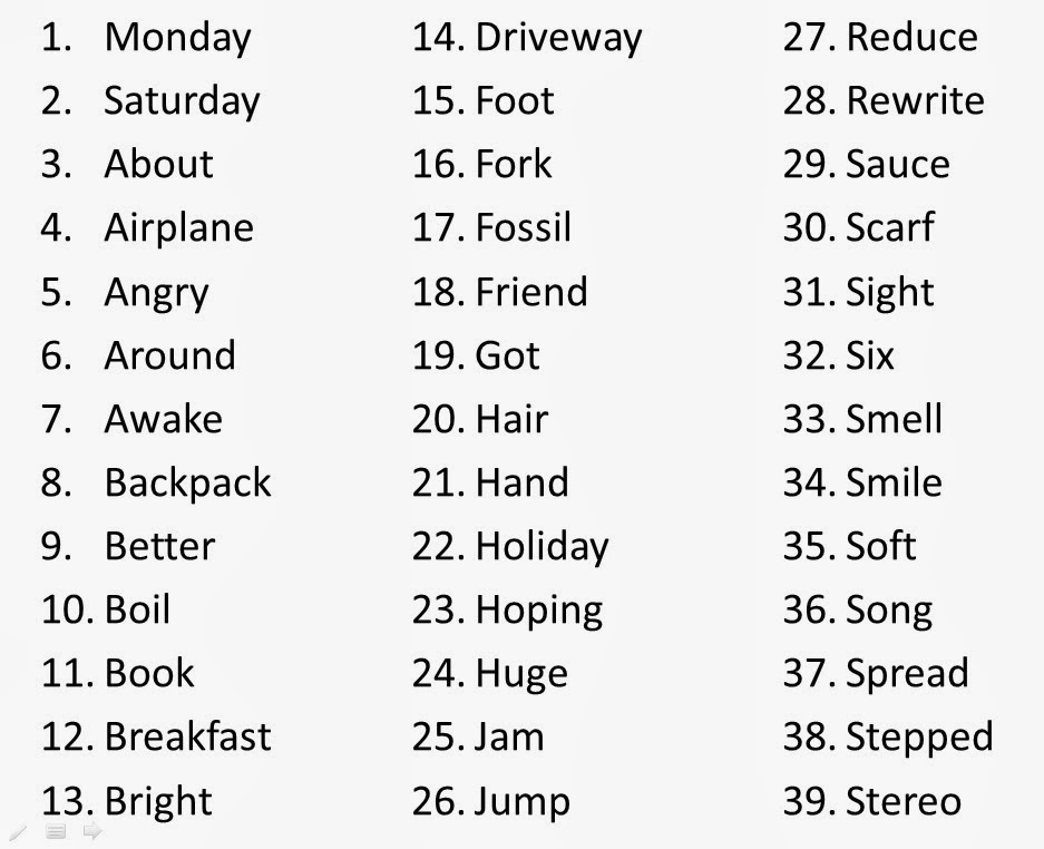 week 5 spelling test week 4 spelling words