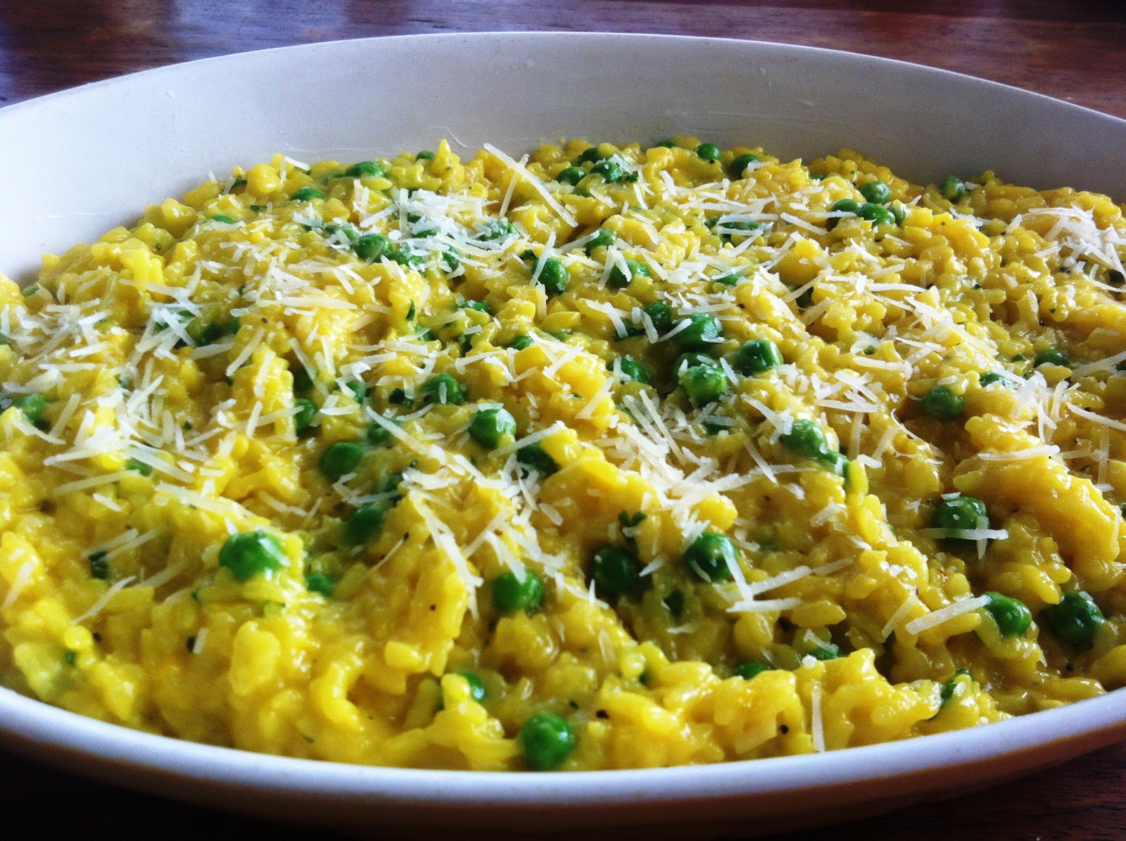 Veronika Eats Baked Saffron Rice with Parmesan and Green Peas